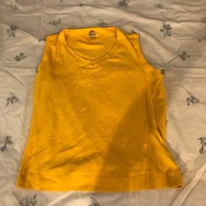 yellow nike muscle tee